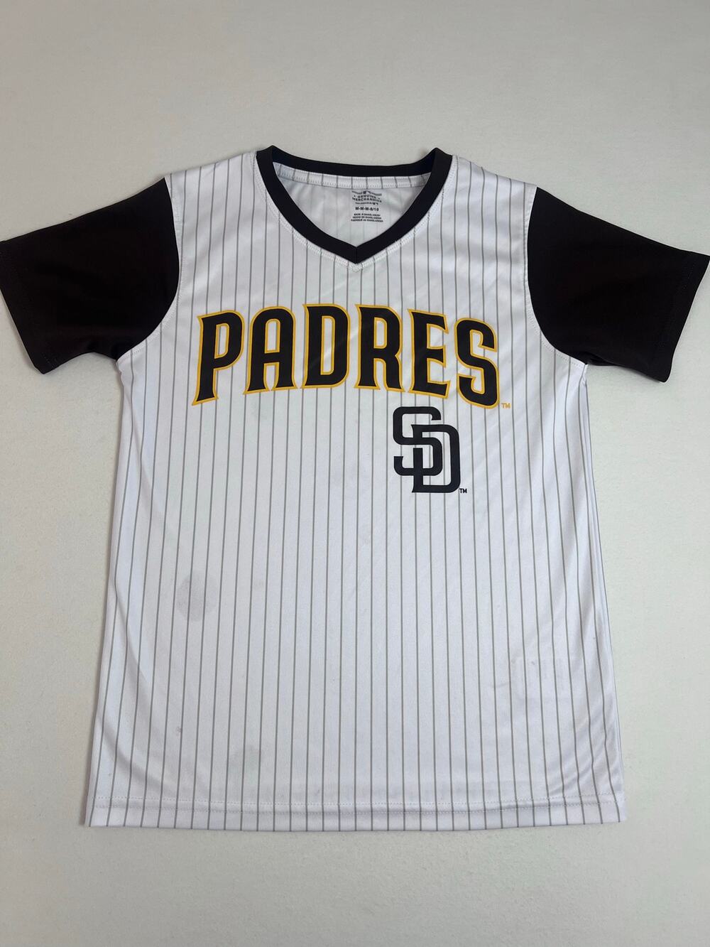 San Diego Padres Youth M 8/10 Pinstripe Baseball Shirt MLB Genuine Merchandise